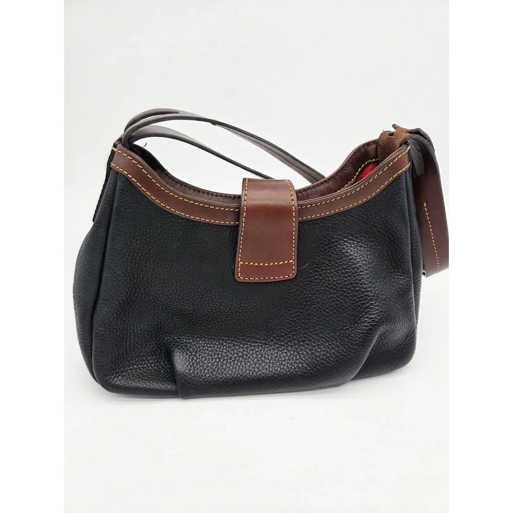 Dooney & Bourke Pebble Grain Hobo Purse‎ Shoulder Handbag Black Brown Gold